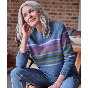Women's Woolovers Wool Striped Sweater Small